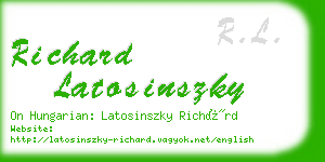 richard latosinszky business card